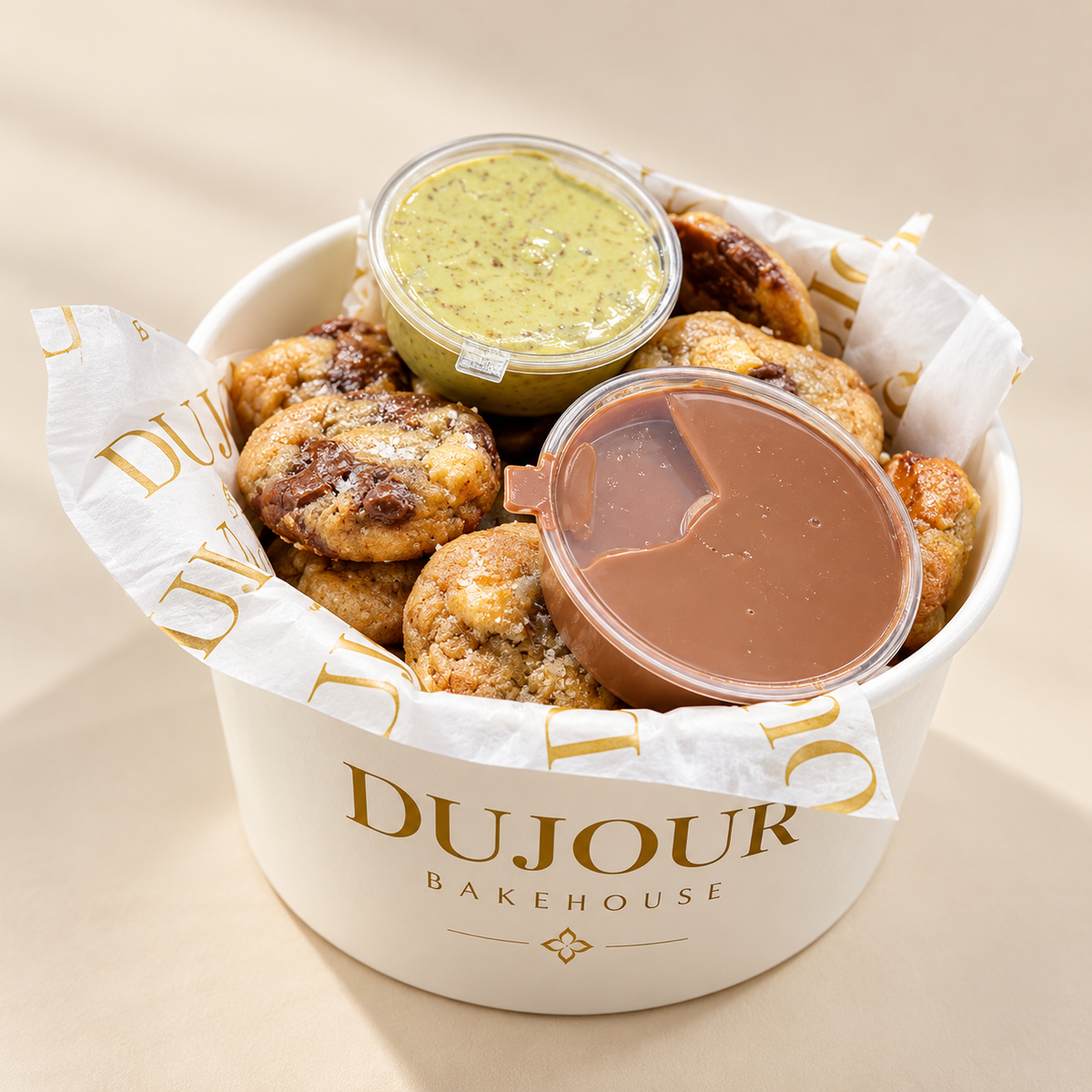 Mini Cookies with Dubai Chocolate Dip